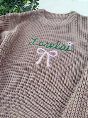 Personalized Embroidered Knit Sweater