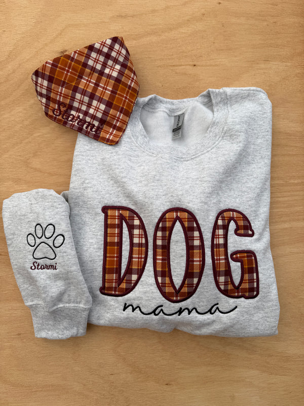 Personalized Plaid Dog Mama Sweatshirt