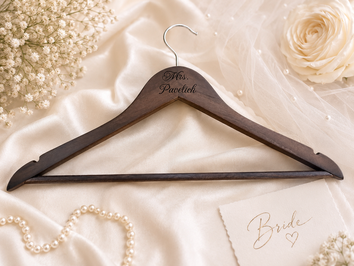Personalized Engraved Bridal Dress Hanger
