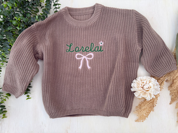Personalized Embroidered Knit Sweater