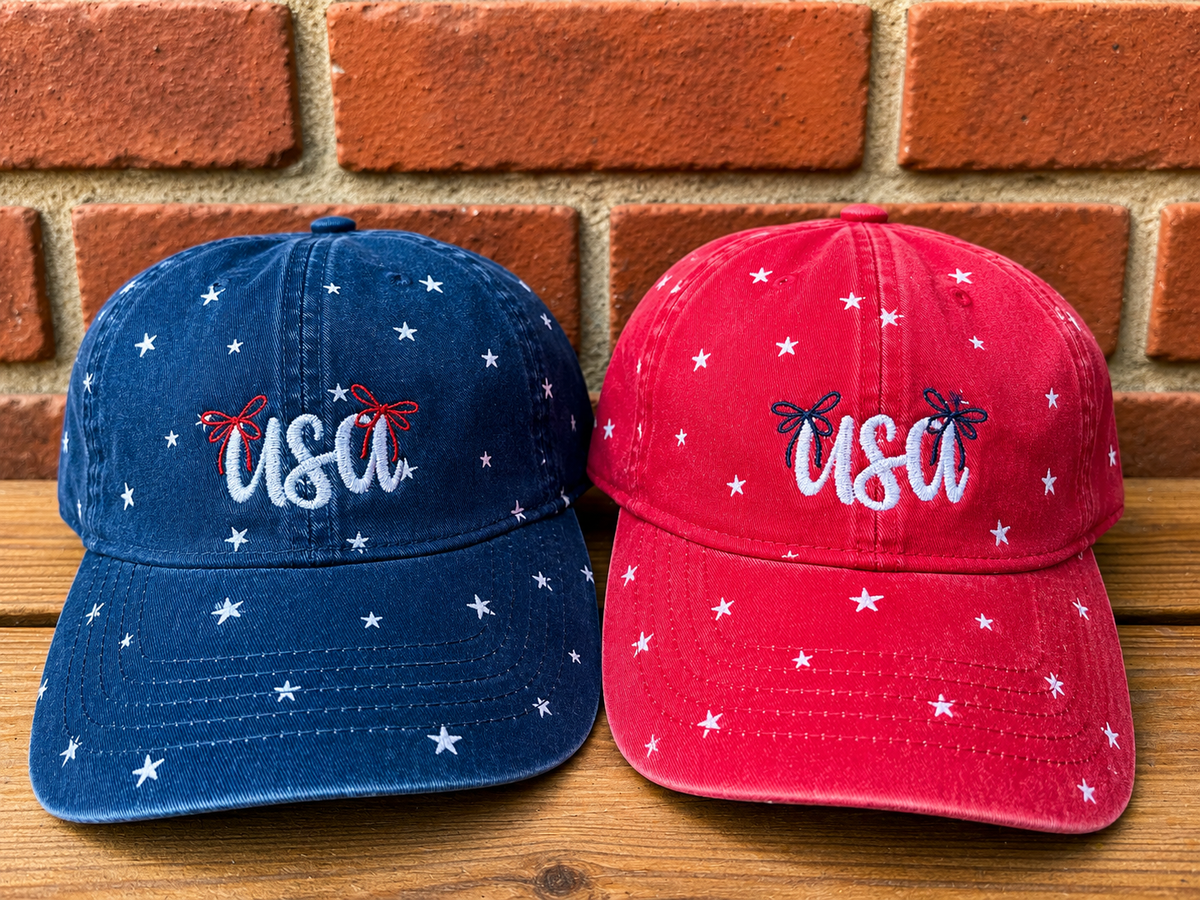 USA Embroidered Ponytail Hat