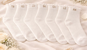 Personalized Embroidered Bridal Crew Socks