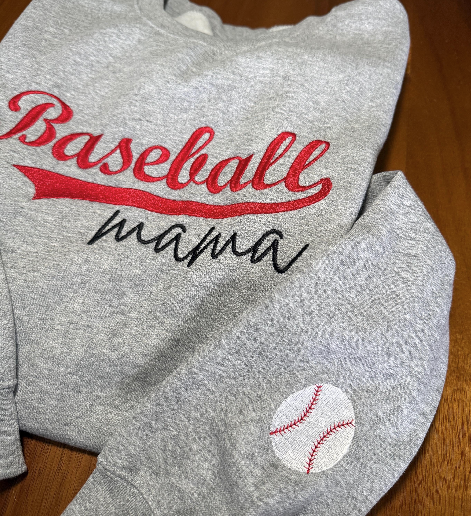 Baseball Mama Embroidered Crewneck