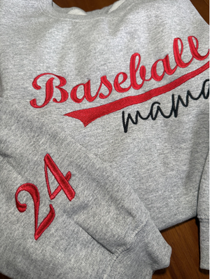 Baseball Mama Embroidered Crewneck