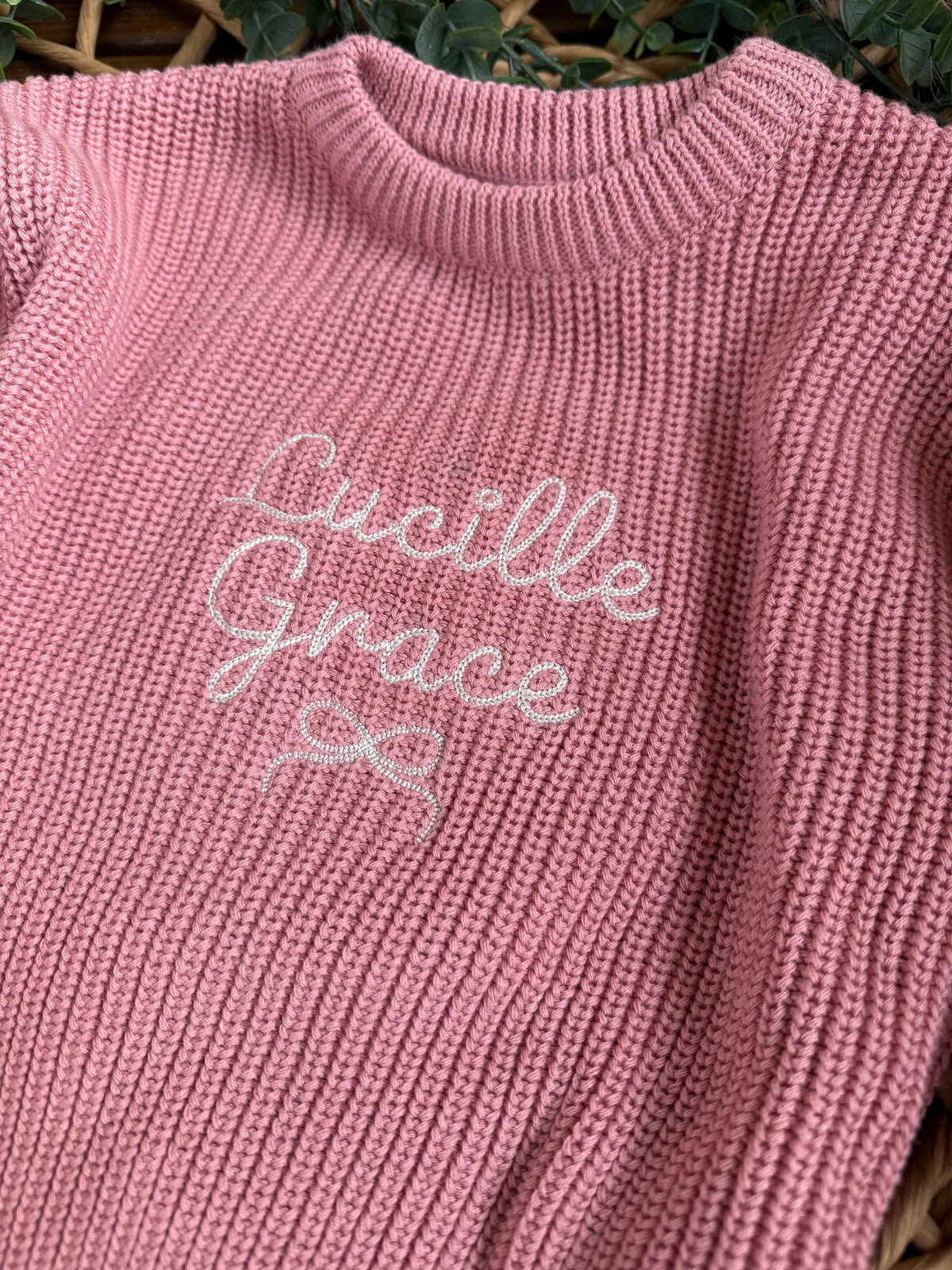 Personalized Embroidered Knit Sweater