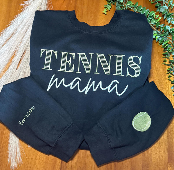 Tennis Mama Embroidered Crewneck