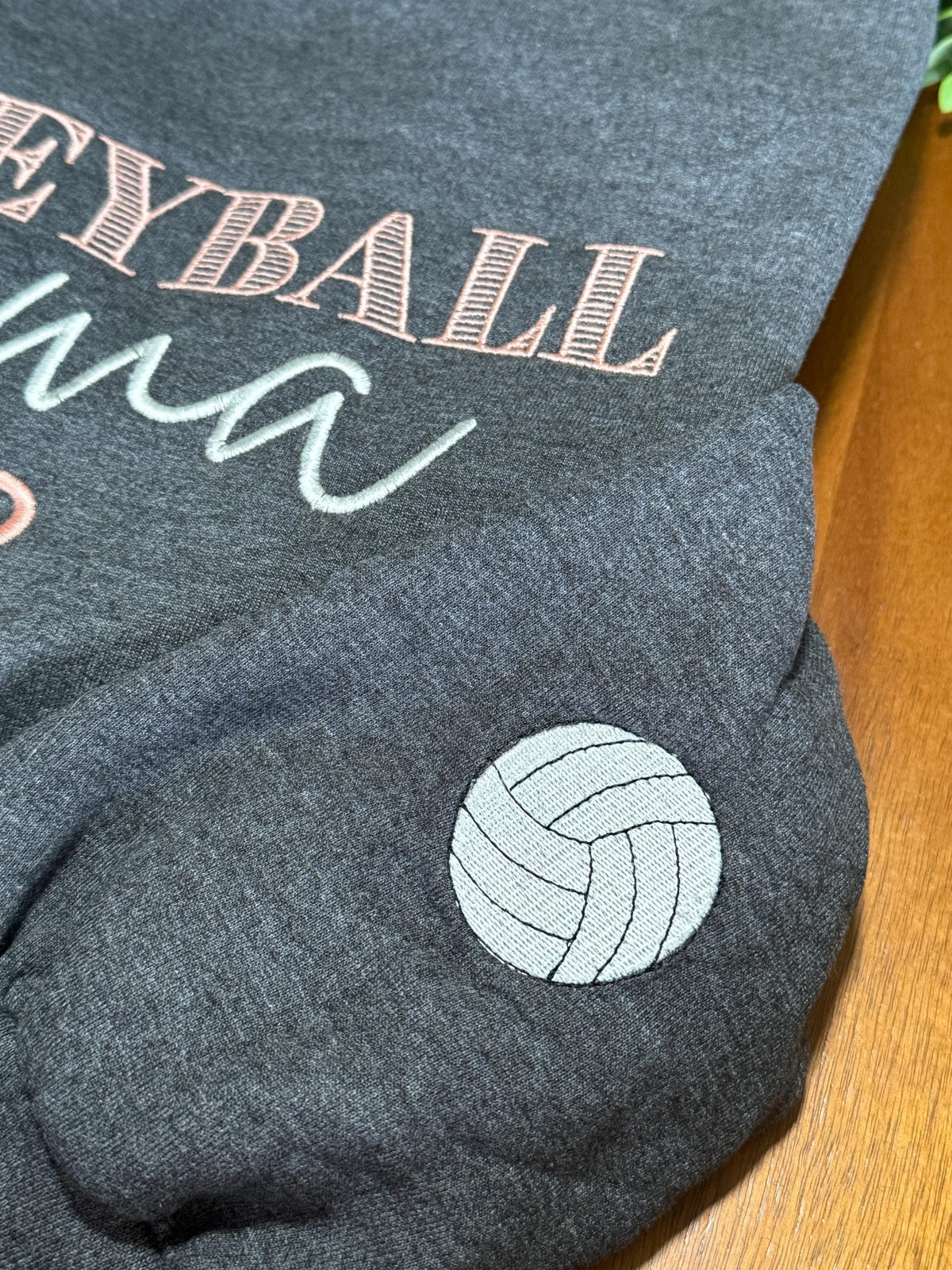 Volleyball Mama Embroidered Crewneck