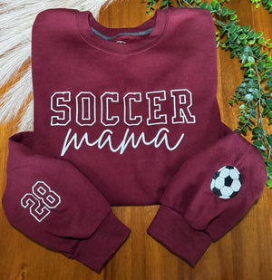 Soccer Mama Embroidered Crewnec