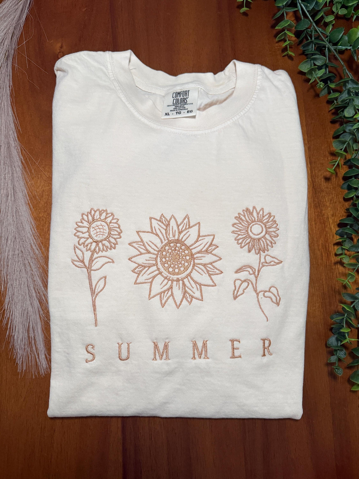 Summer Sunflower Embroidered Apparel