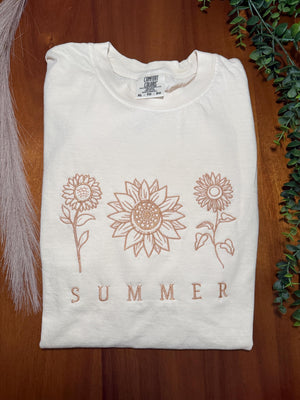 Summer Sunflower Embroidered Apparel