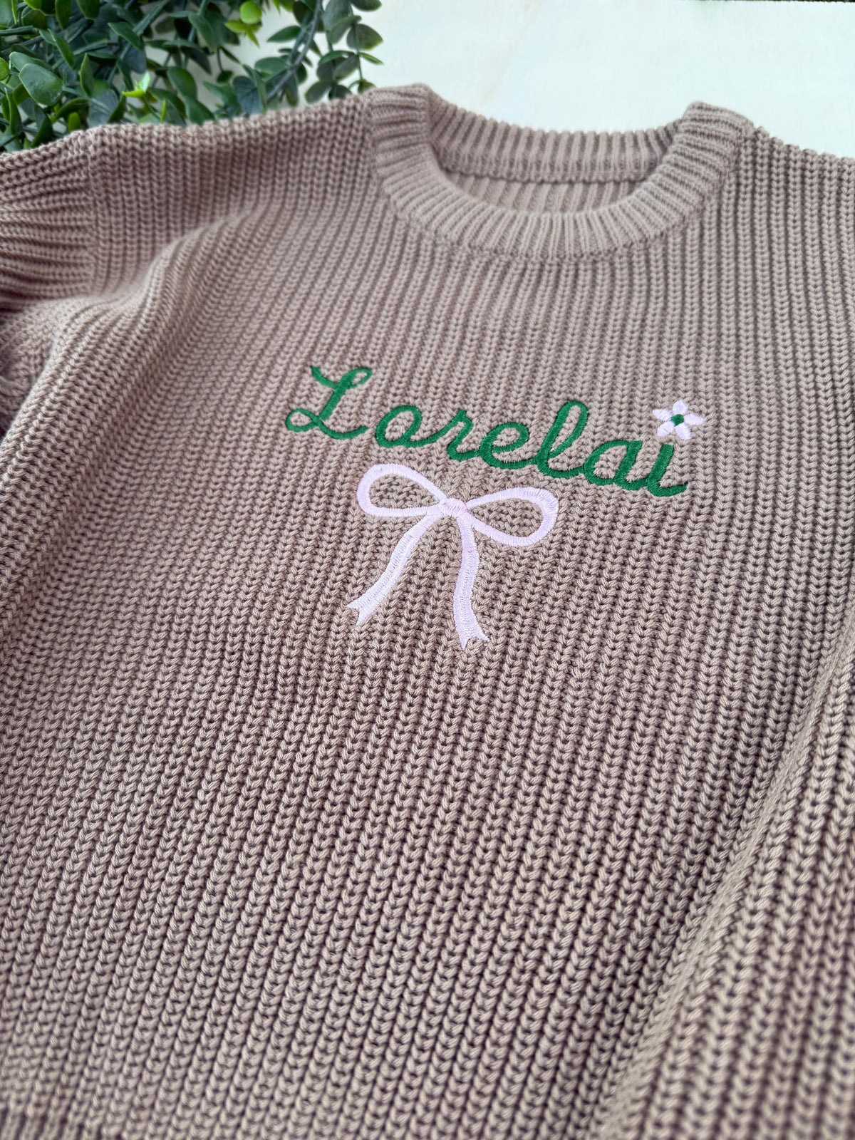 Personalized Embroidered Knit Sweater
