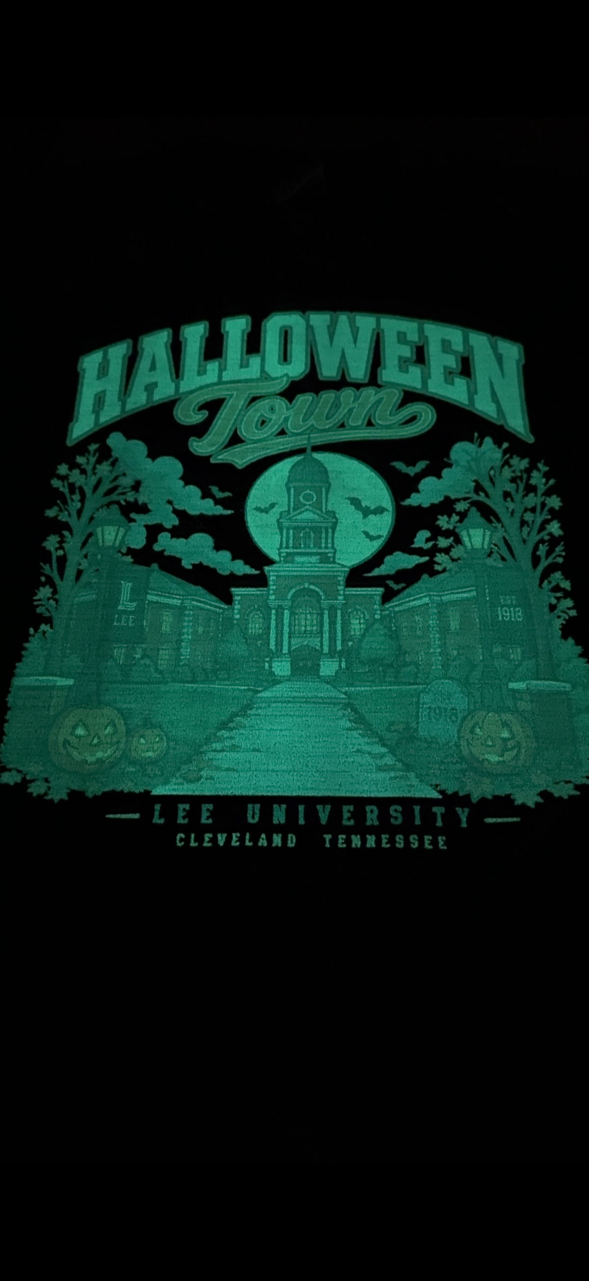 Glow in the Dark Halloween Town Lee University Shirt