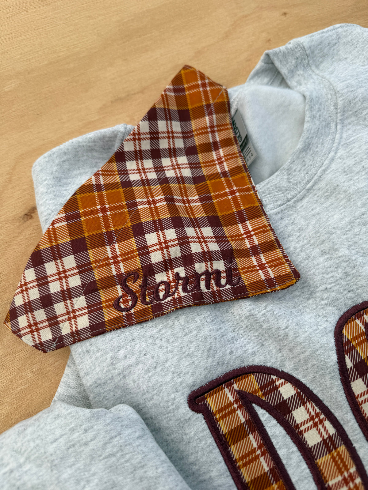Personalized Plaid Dog Mama Sweatshirt