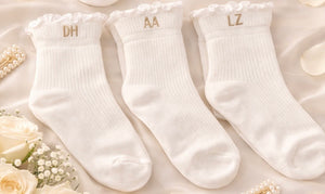 Personalized Embroidered Bridal Crew Socks