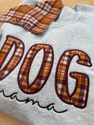 Personalized Plaid Dog Mama Sweatshirt
