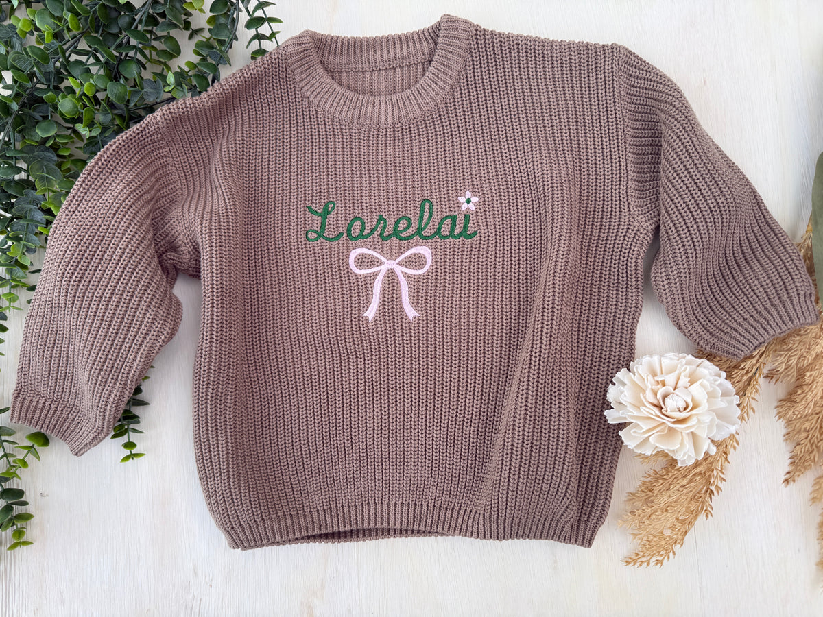 Personalized Embroidered Knit Sweater