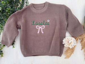 Personalized Embroidered Knit Sweater