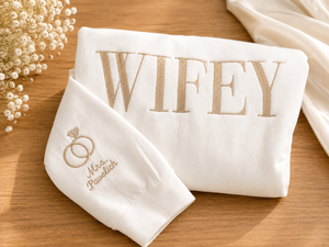 Wifey Embroidered Crewneck Sweatshirt