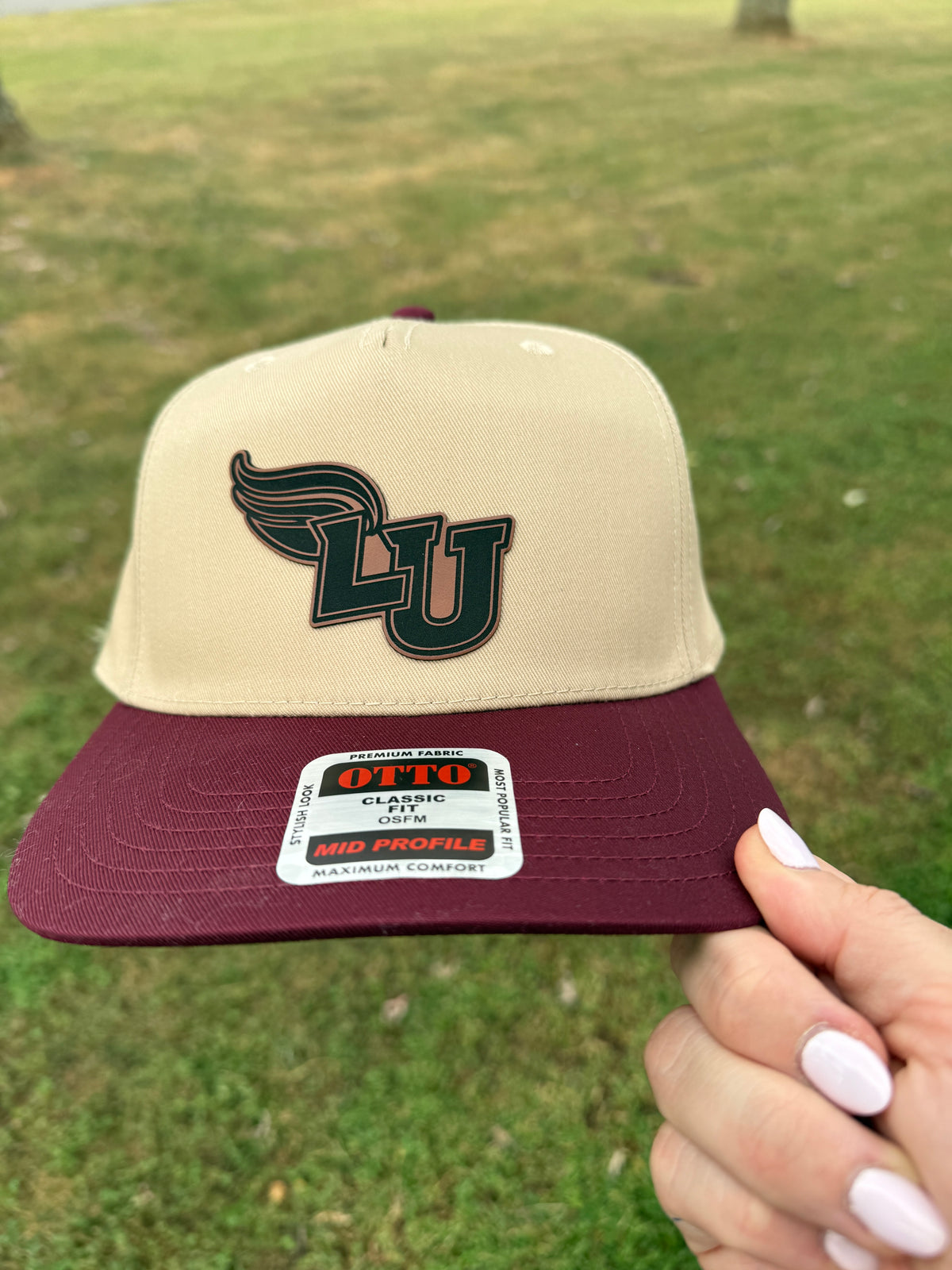 LU Burgundy & Cream Game Day Trucker Hat