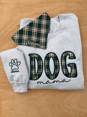 Personalized Plaid Dog Mama Sweatshirt