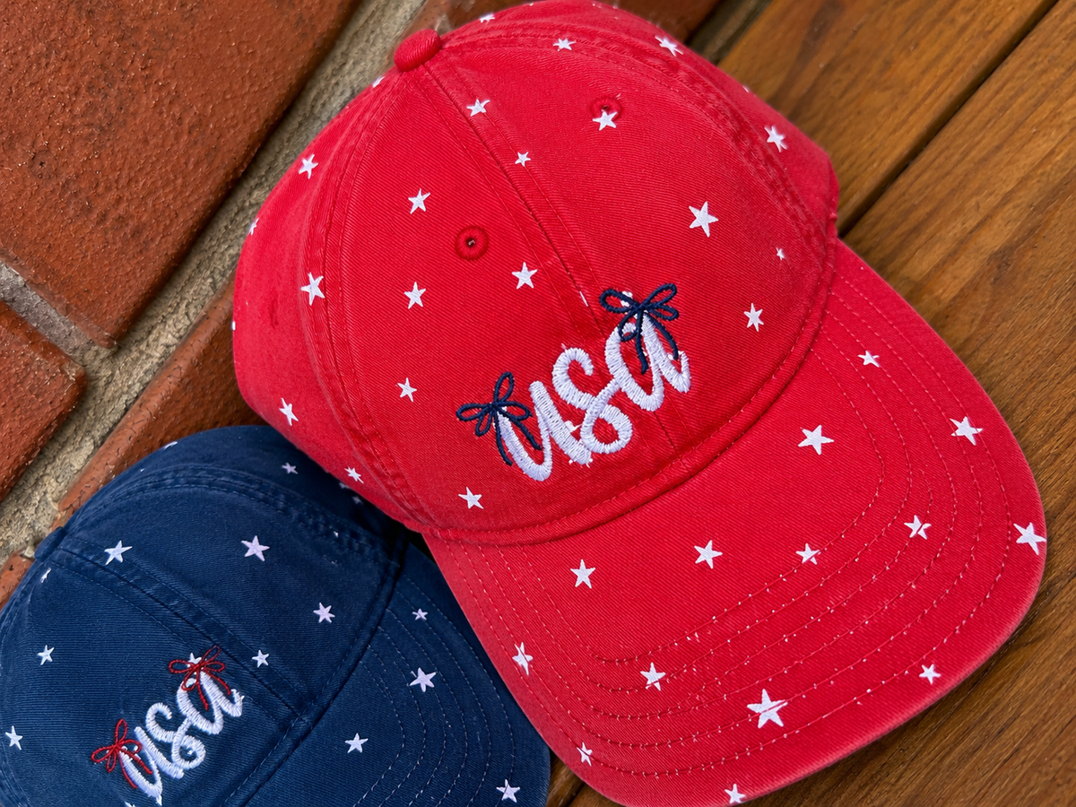 USA Embroidered Ponytail Hat