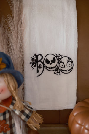 Halloween Embroidered Tea Towel