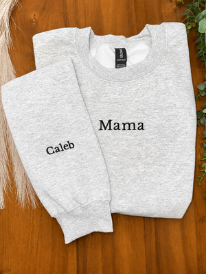 Minimalistic Mama Embroidered Crewneck Sweatshirt