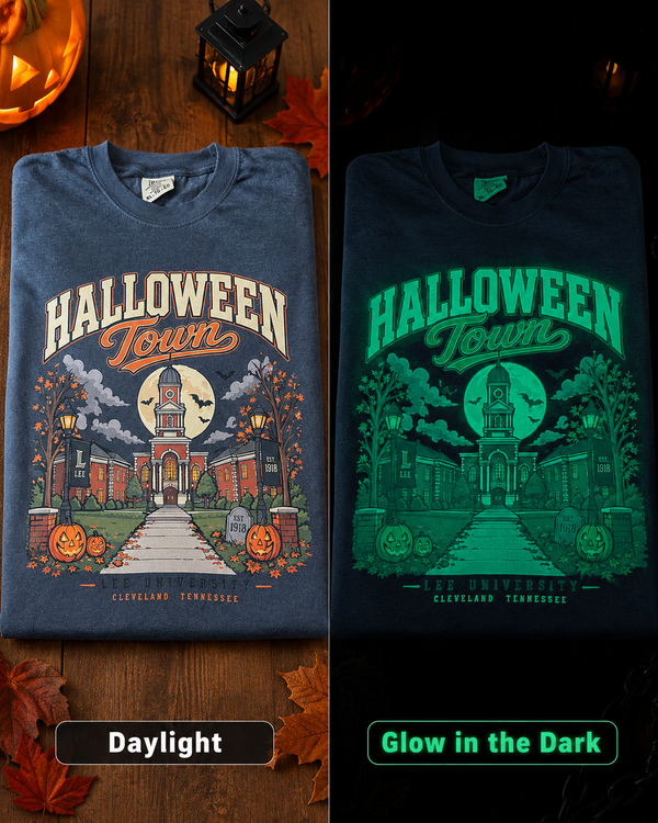 Glow in the Dark Halloween Town Lee University Shirt
