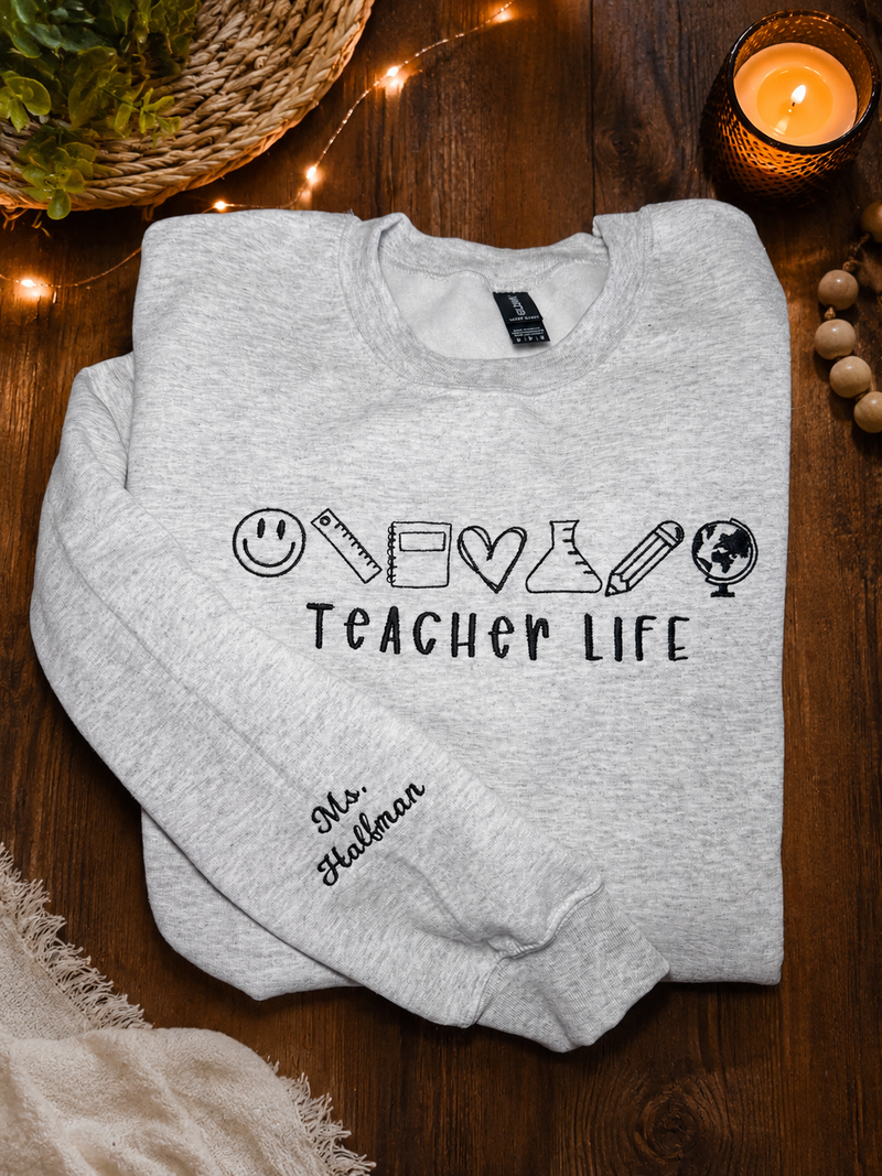 Teacher Life embroidered tee