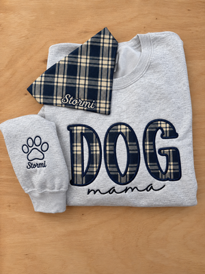 Personalized Plaid Dog Mama Sweatshirt