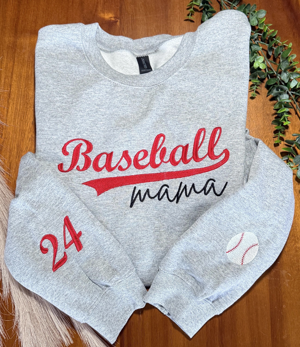 Baseball Mama Embroidered Crewneck