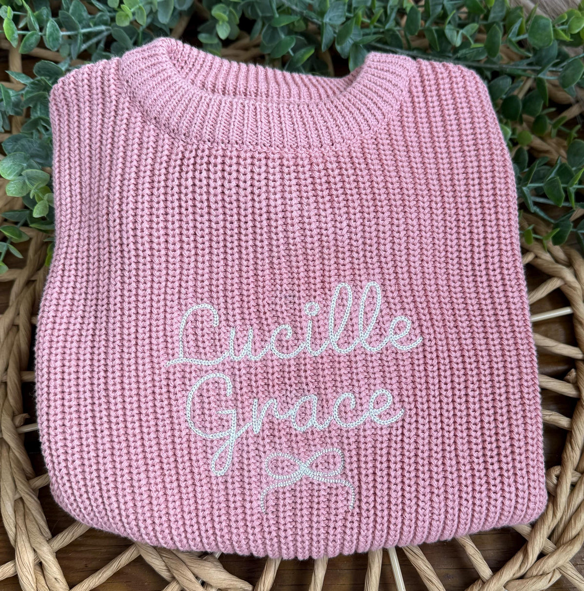 Personalized Embroidered Knit Sweater