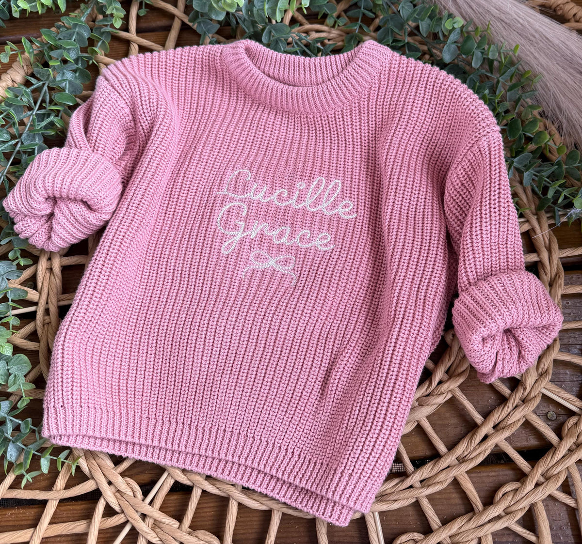 Personalized Embroidered Knit Sweater