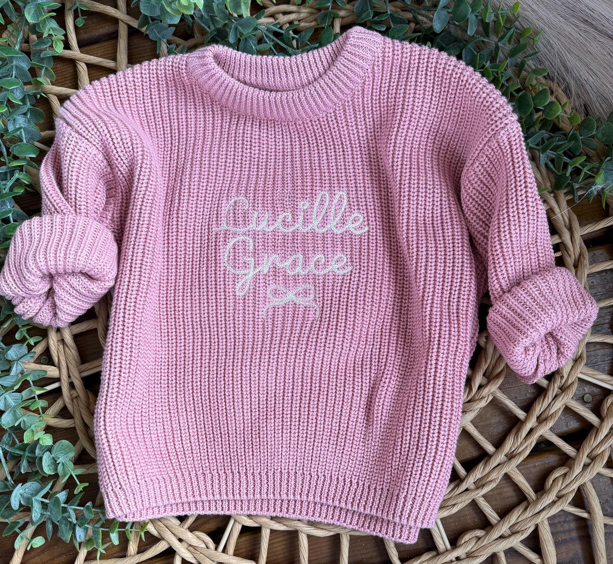 Personalized Embroidered Knit Sweater