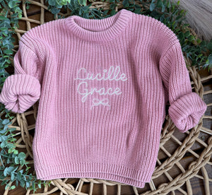 Personalized Embroidered Knit Sweater