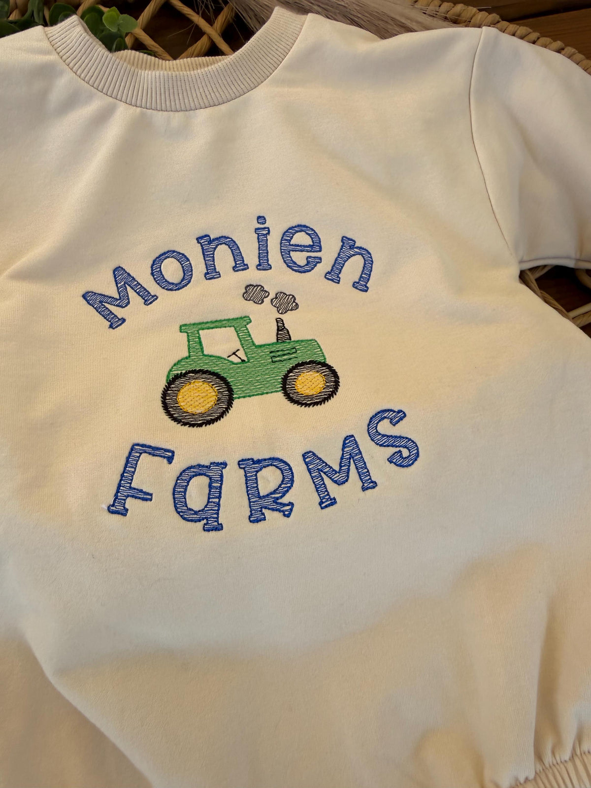 Personalized Tractor Baby Romper