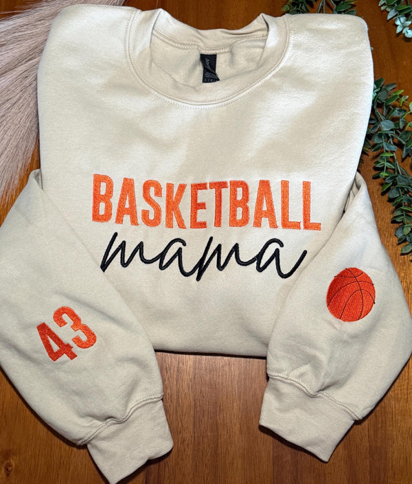 Basketball Mama Embroidered Crewneck