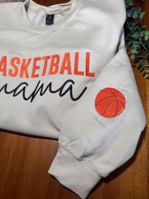 Basketball Mama Embroidered Crewneck