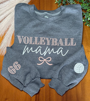 Volleyball Mama Embroidered Crewneck