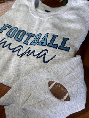 Football Mama Embroidered Crewneck