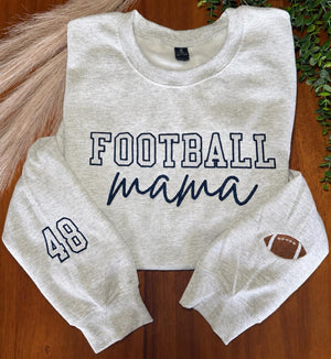 Football Mama Embroidered Crewneck