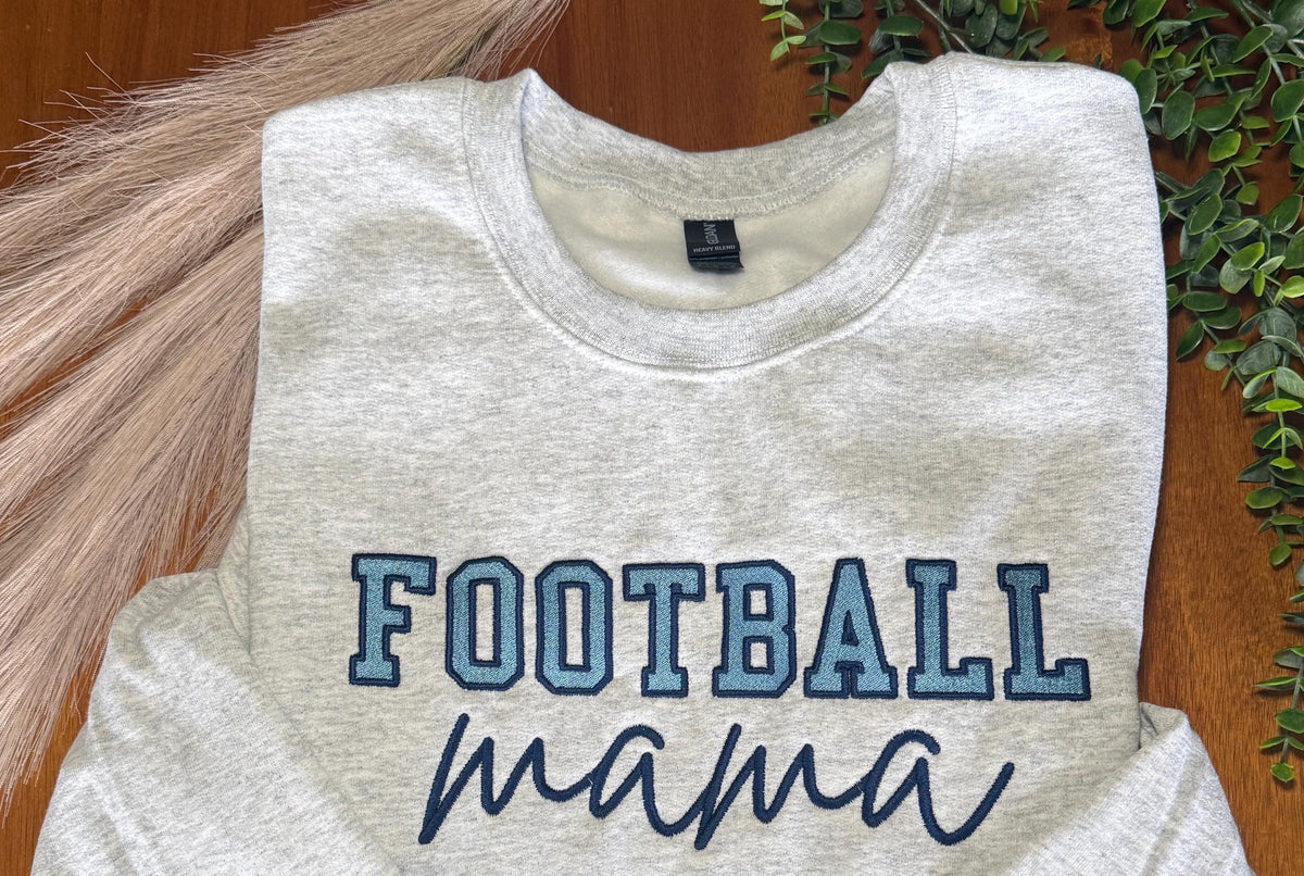 Football Mama Embroidered Crewneck
