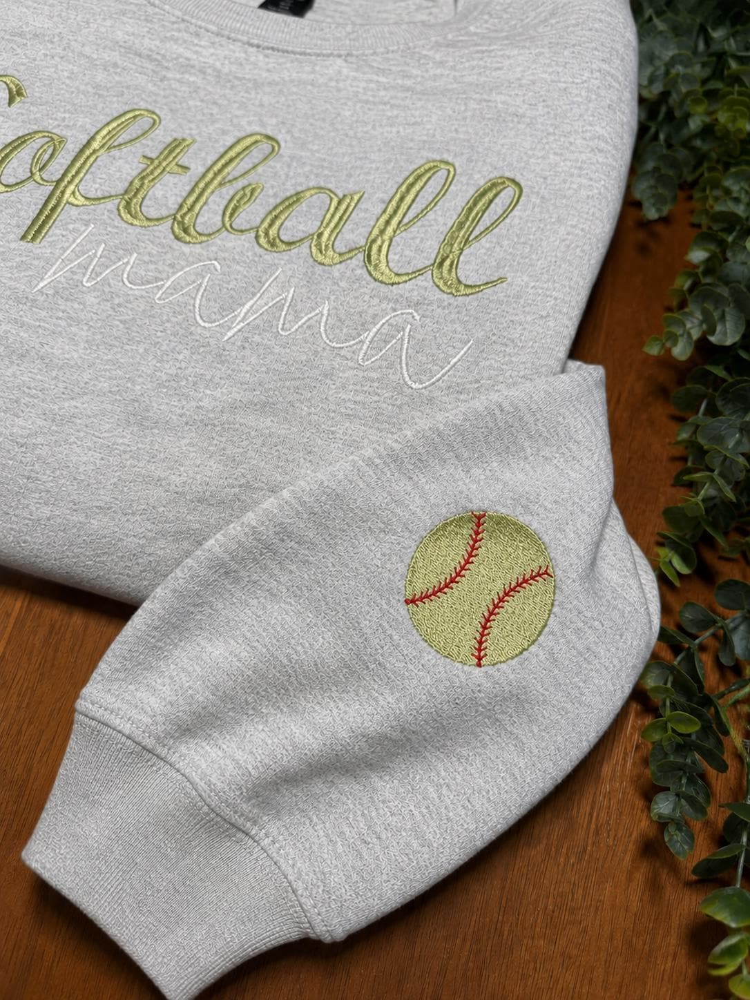 Softball Mama Embroidered Crewneck