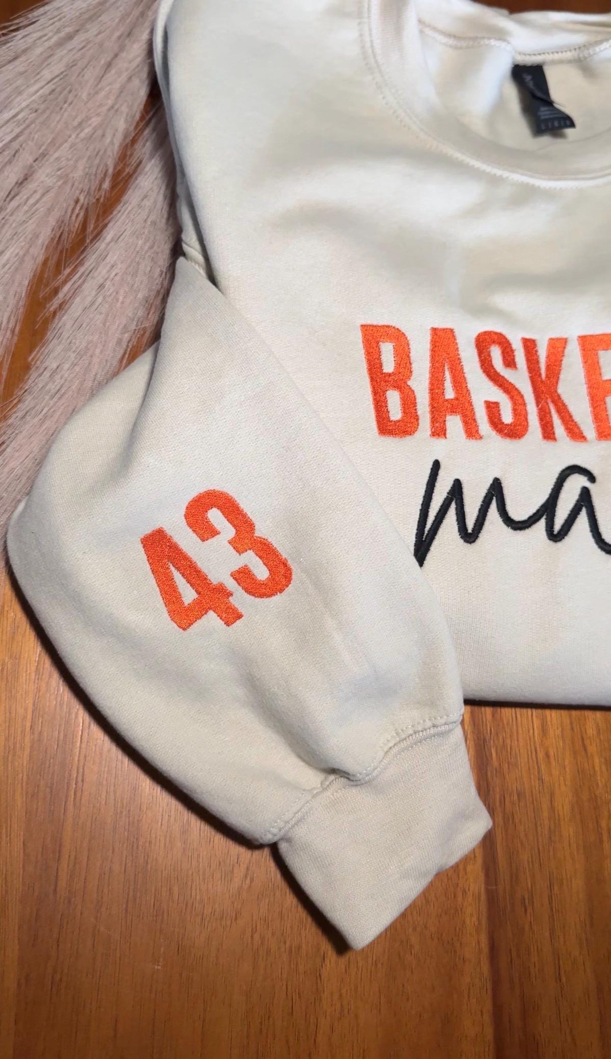 Basketball Mama Embroidered Crewneck