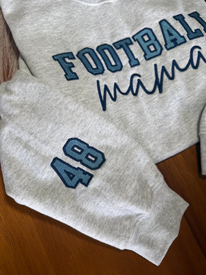 Football Mama Embroidered Crewneck