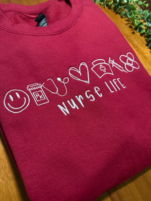 Nurse Life Embroidered Apparel