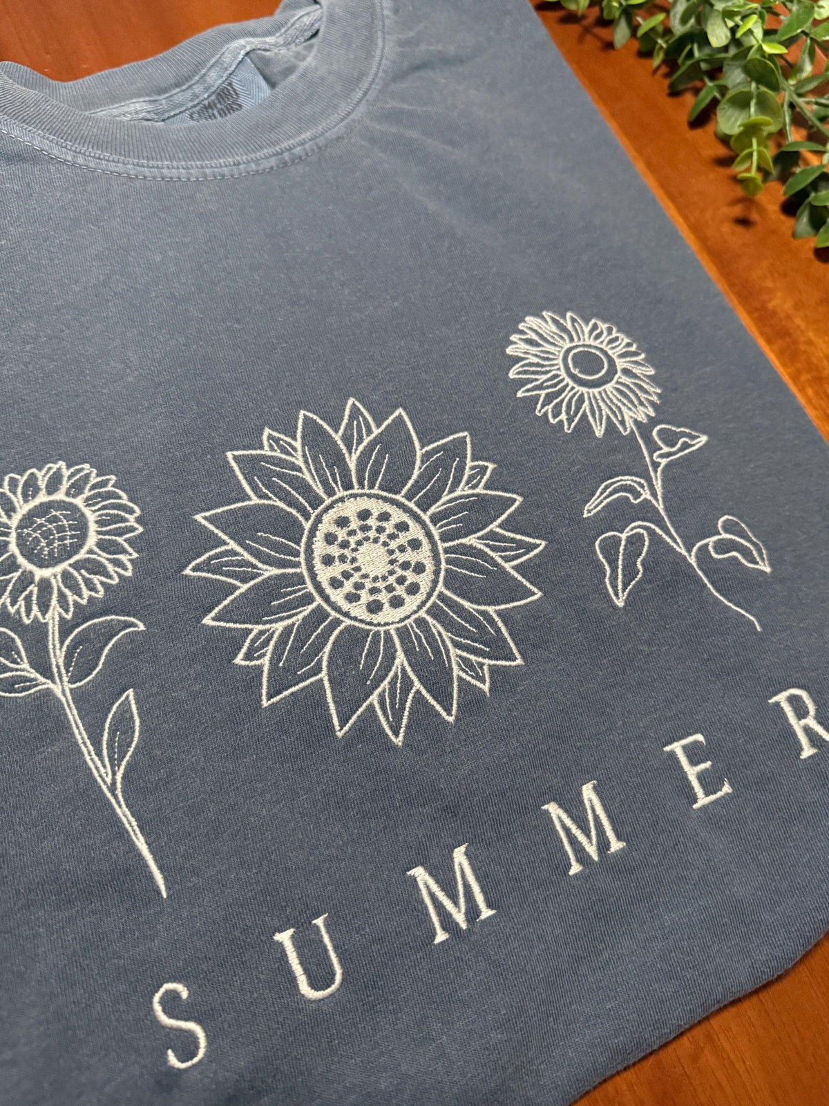 Summer Sunflower Embroidered Apparel