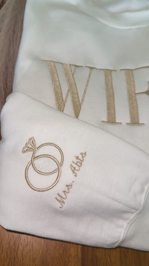 Wifey Embroidered Crewneck Sweatshirt