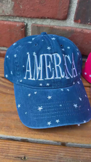 America Embroidered Vintage Ponytail Hat