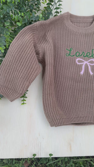 Personalized Embroidered Knit Sweater